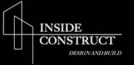 Conception de construction intérieure et création d'un logo sur fond noir