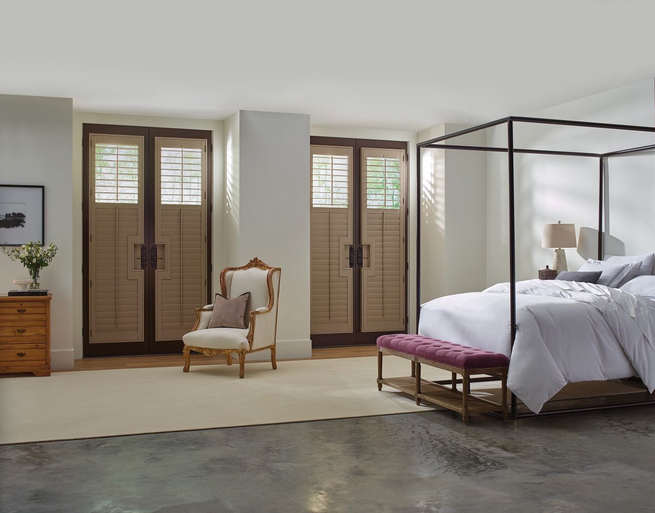 Bedroom with shutters