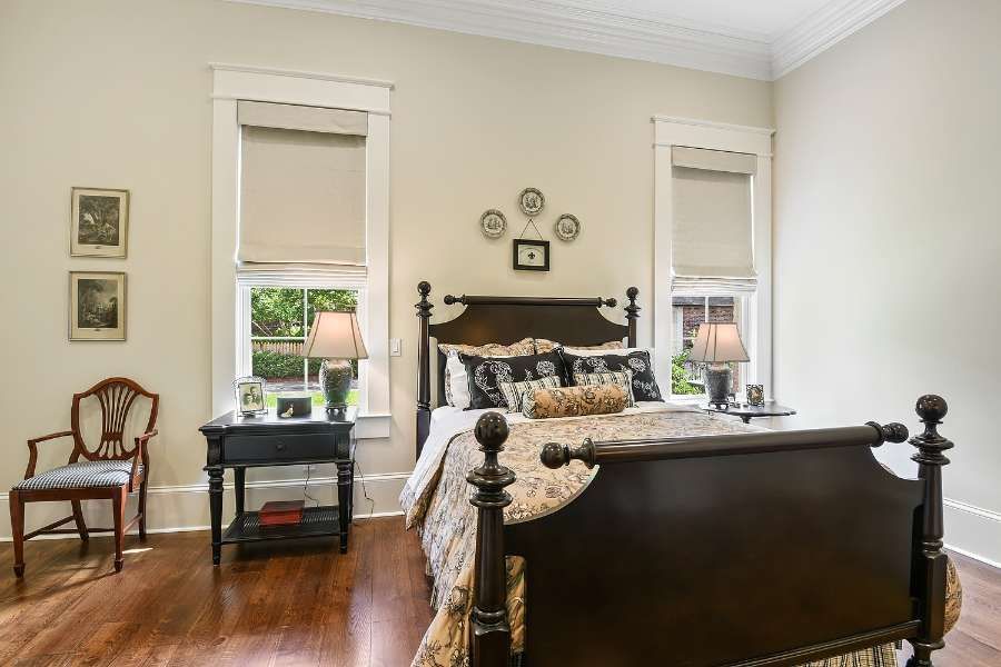 Roman Shades in bedroom