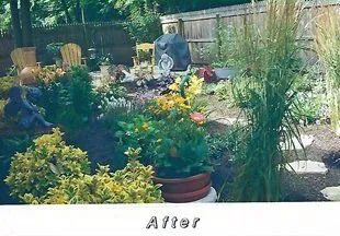 A picture of a garden after being remodeled