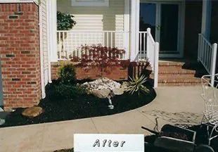 A picture of a house with a sign that says after.