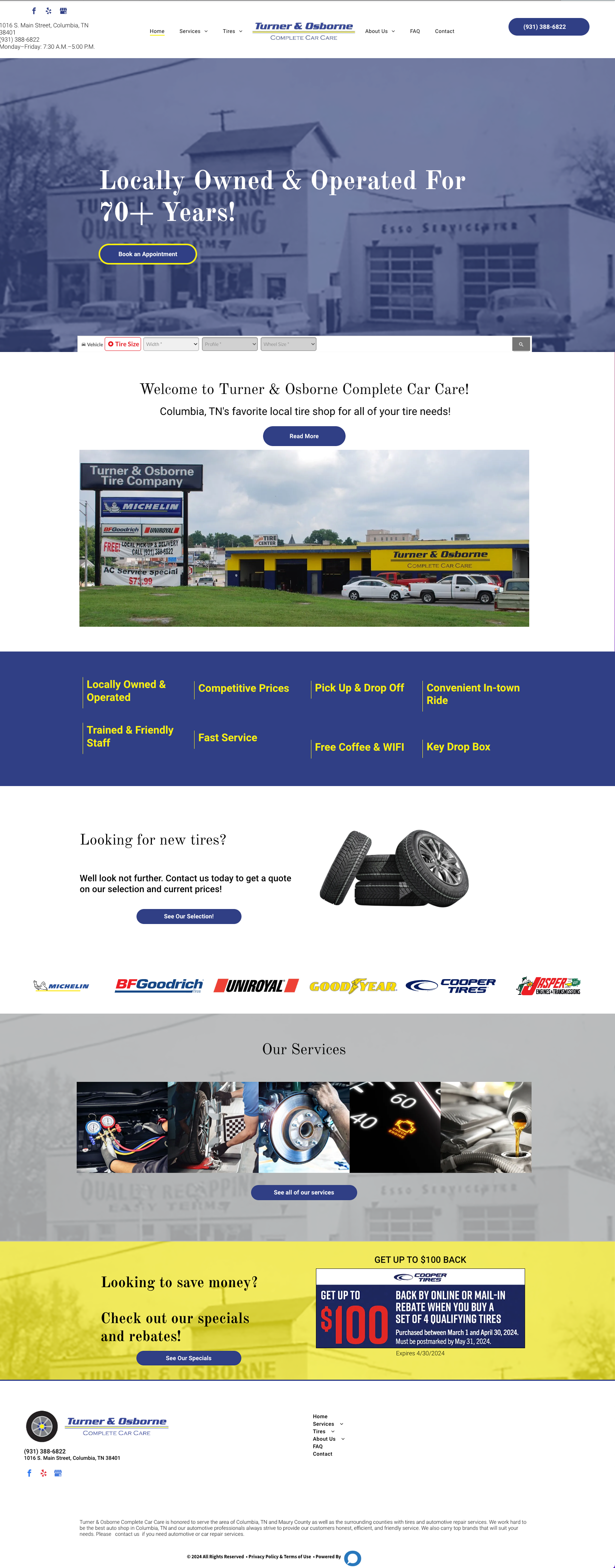 Homepage for Kelly Ford featuring vehicle service options, a dealership photo, and branding.