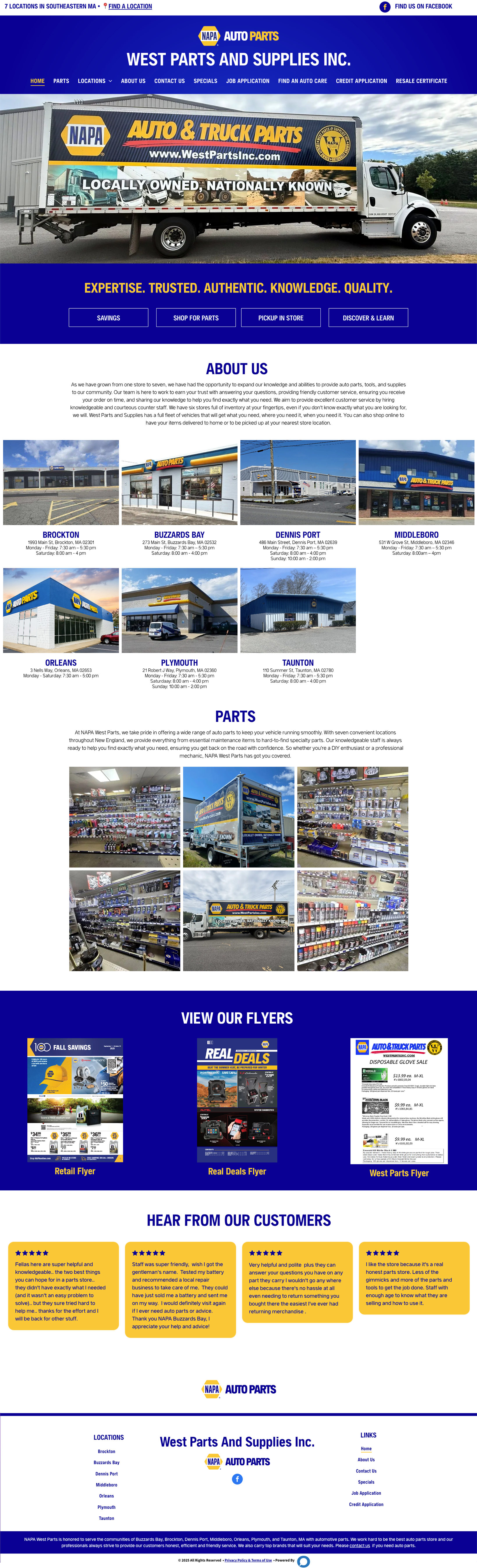 Webpage for A&A Enterprises, a moving and storage company, featuring service images, locations, and contact information.
