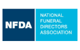 NFDA logo with blue blocks and white text reading National Funeral Directors Association