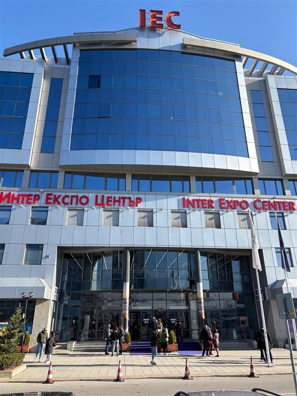 Modern glass-fronted Inter Expo Center building with