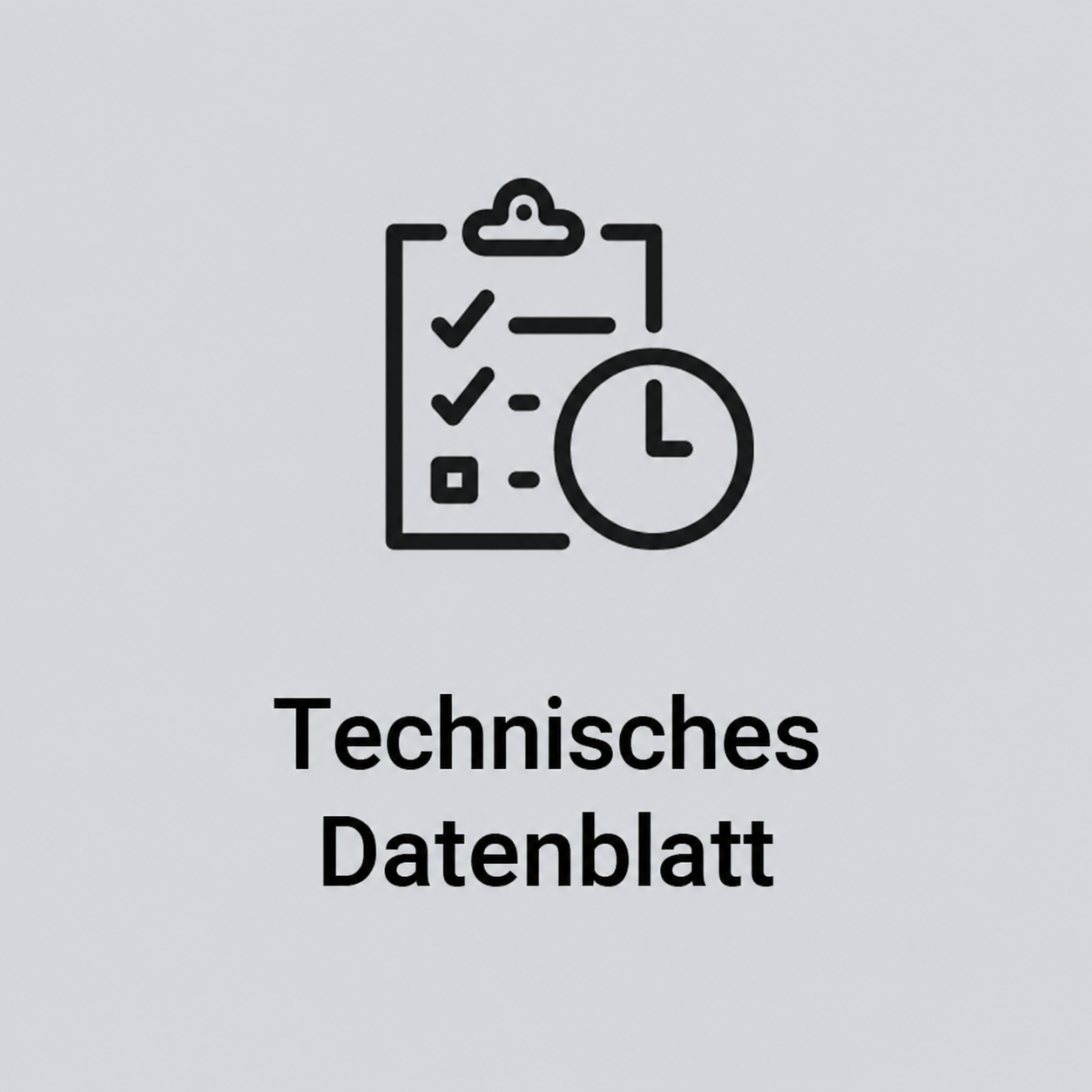 A technical sheet icon with a clipboard and a clock.