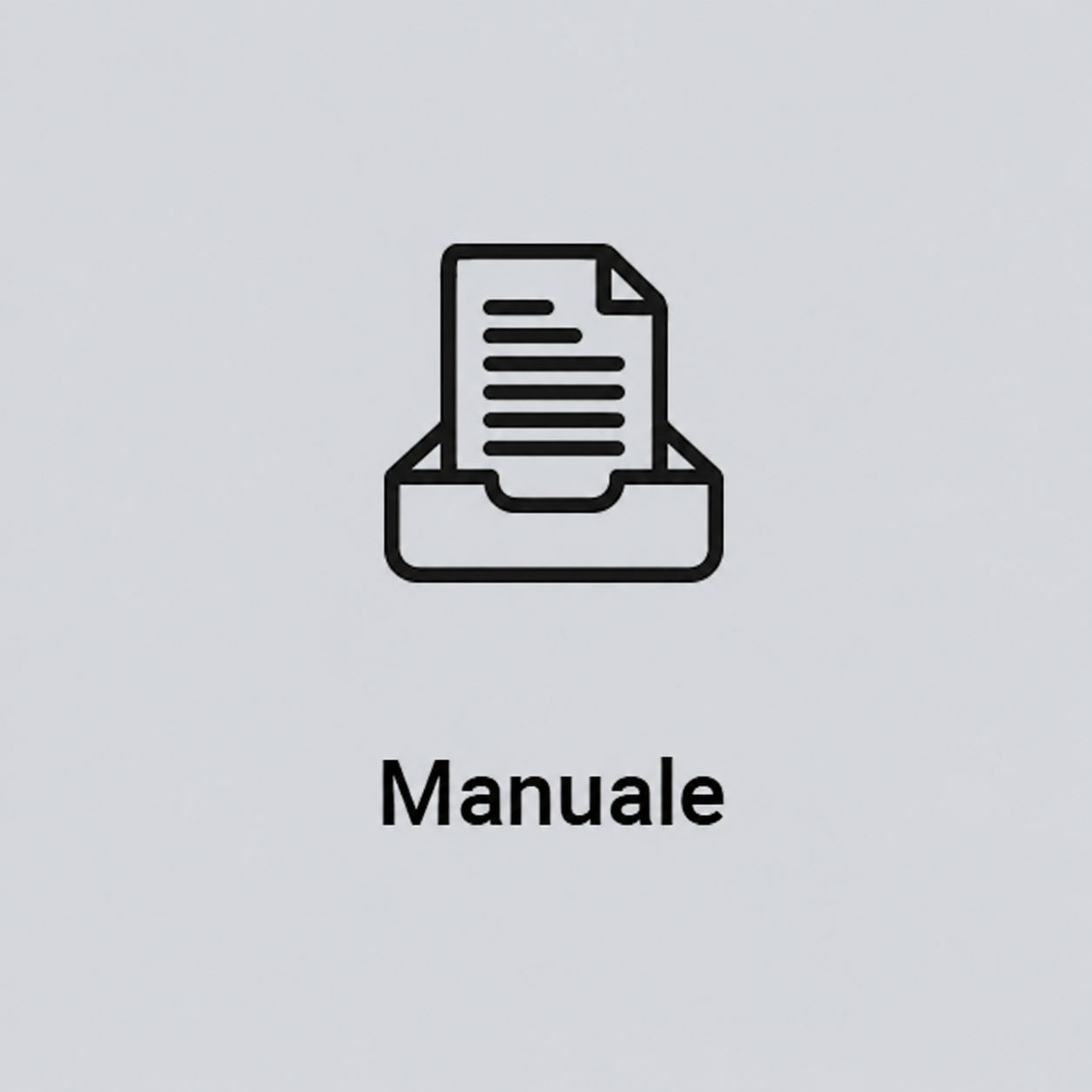 A manual icon with a piece of paper in a drawer.