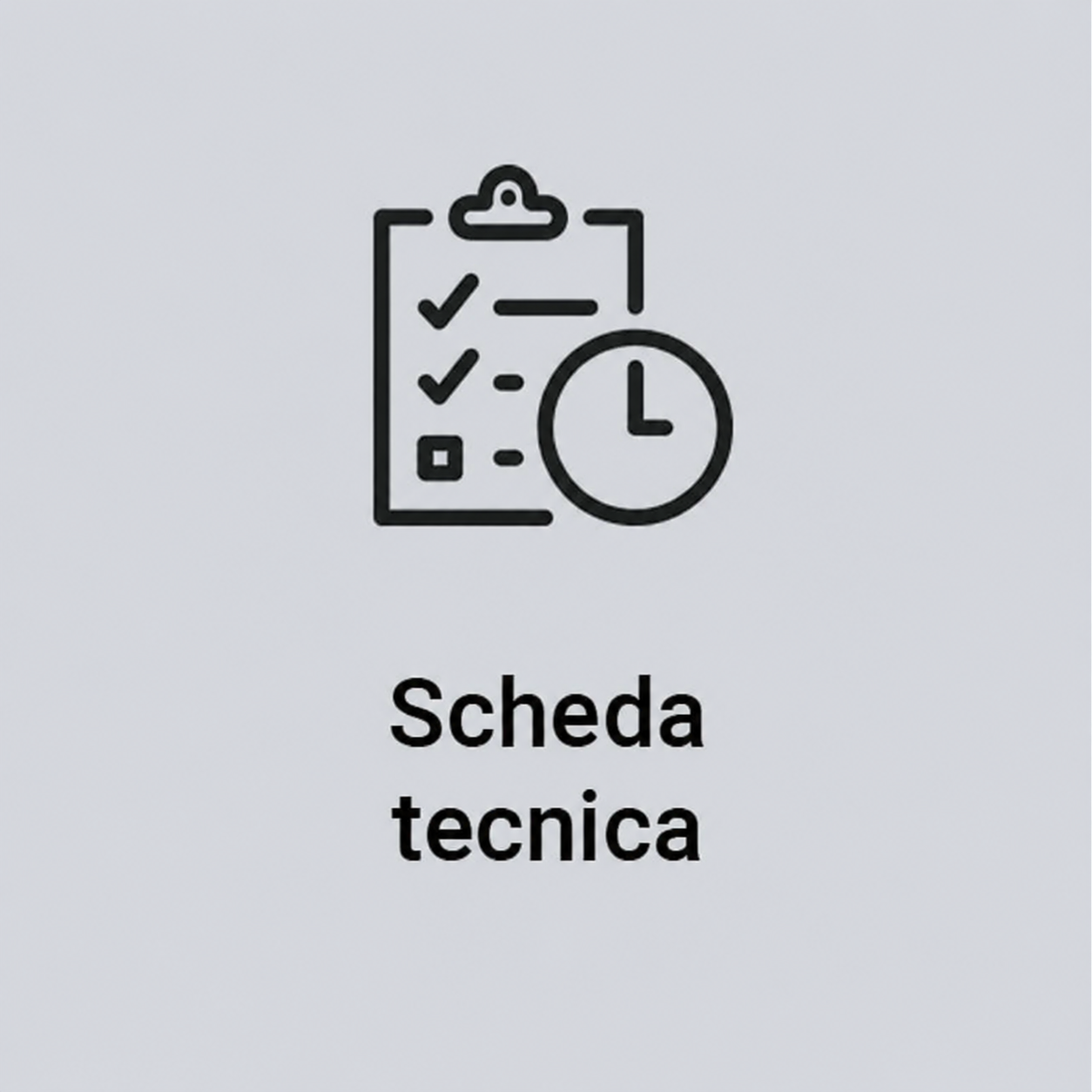 A technical sheet icon with a clipboard and a clock.