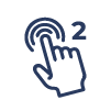 A hand is pressing a button with the number 2 on it.