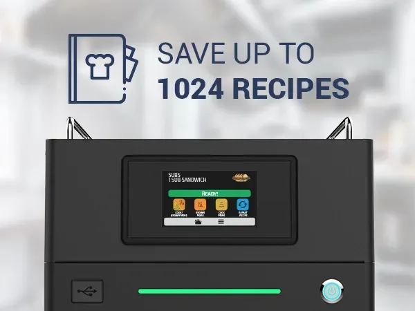 A machine that says save up to 1024 recipes