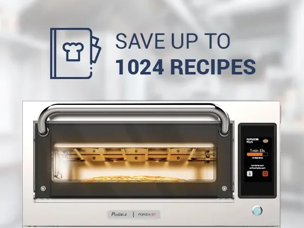 A picture of an oven that says save up to 1024 recipes