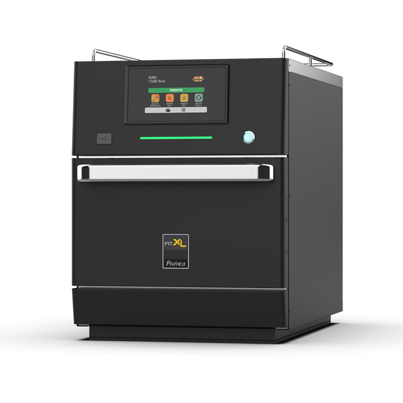 A black oven with a screen on top of it.
