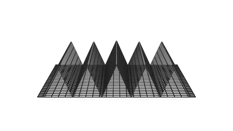 A black and white image of a pyramid with a white background