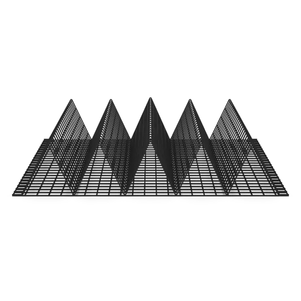 A black and white image of a pyramid with a white background