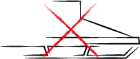 A drawing of a piano with a red cross through it.