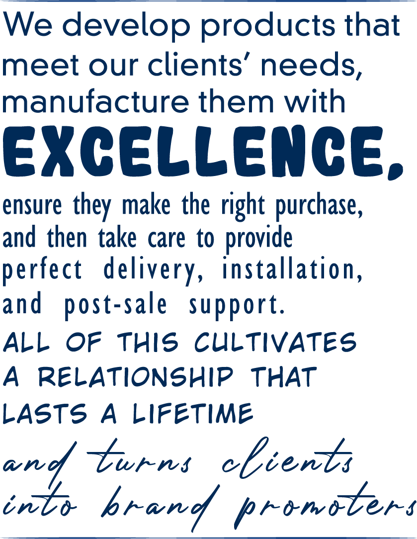 We develop products that meet our clients needs manufacture them with excellence