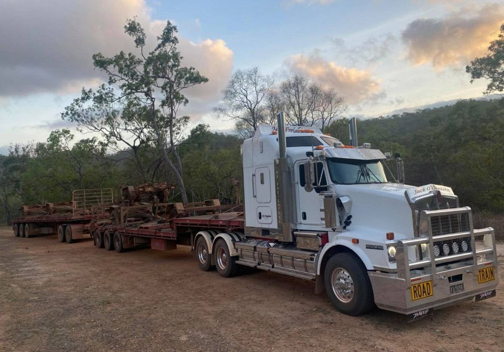 White Big Truck Transporting The Trailer — NQ Freighters In Bohle QLD