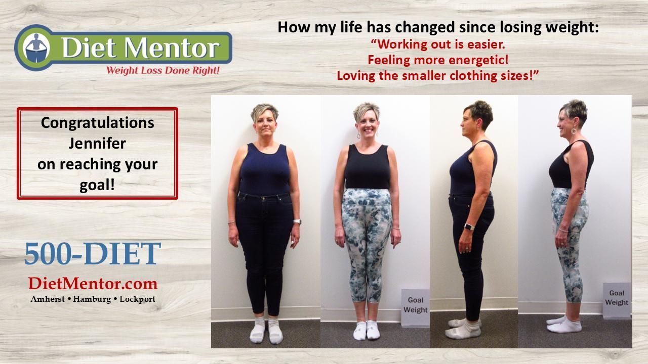 Diet Mentor weight-loss ad showing a woman’s before-and-after transformation photos and congratulatory text
