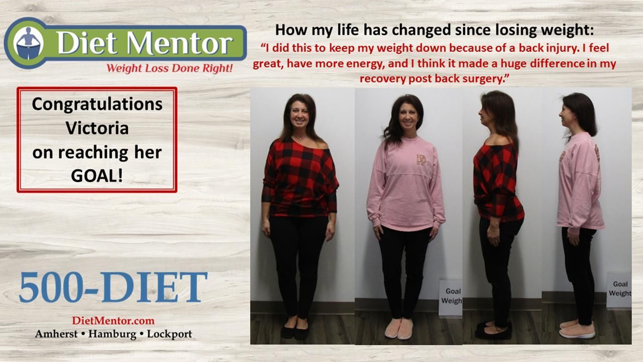 Before-and-after weight-loss poster with three women in red and pink tops and a congratulatory message.