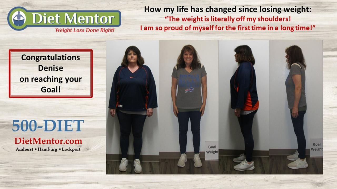 Before-and-after weight loss collage with four full-body photos and text celebrating a 500-pound loss.