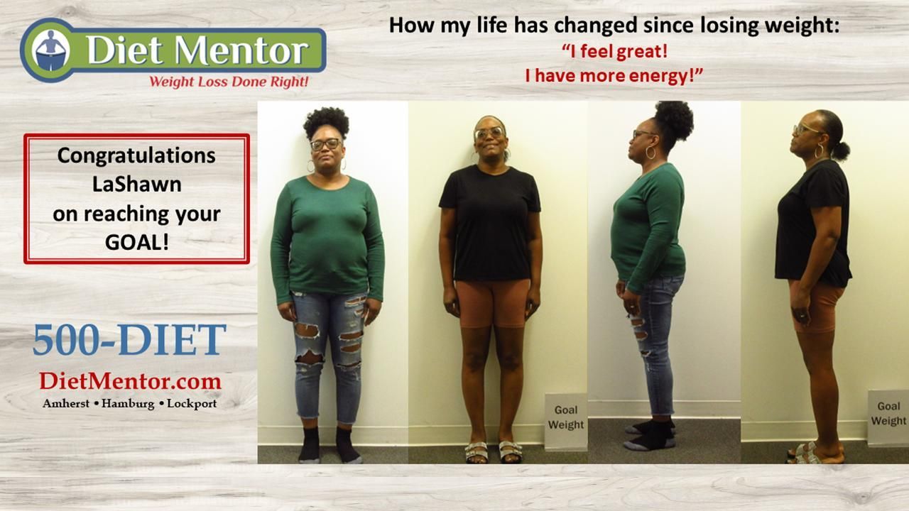 Diet Mentor weight-loss ad showing a man’s dramatic before-and-after body transformation with progress text.