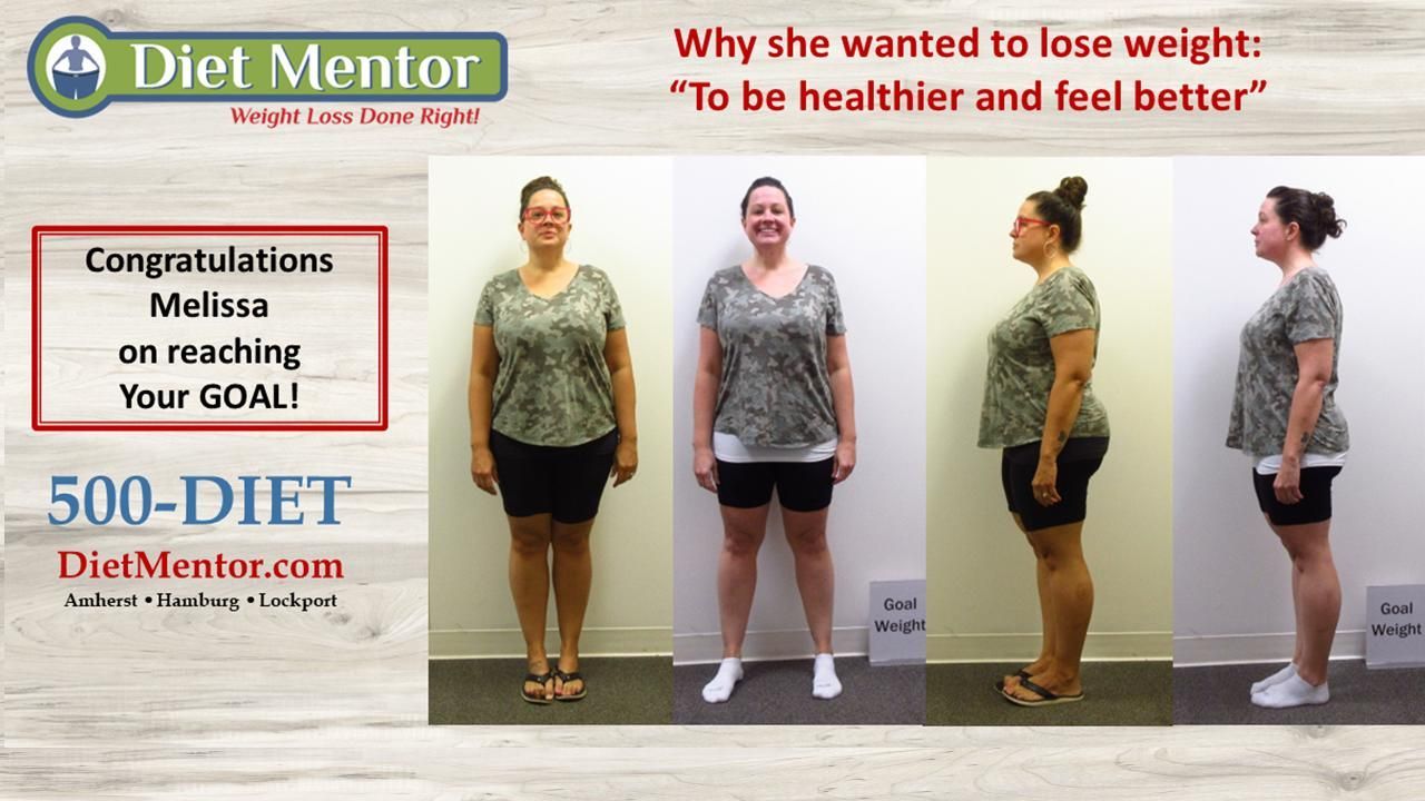 Diet Mentor weight-loss ad showing a woman’s before-and-after photos and “Congratulations” text
