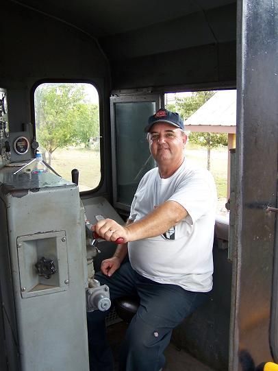 John S. at the controls of the 1954 Baldwin diesel 4035.