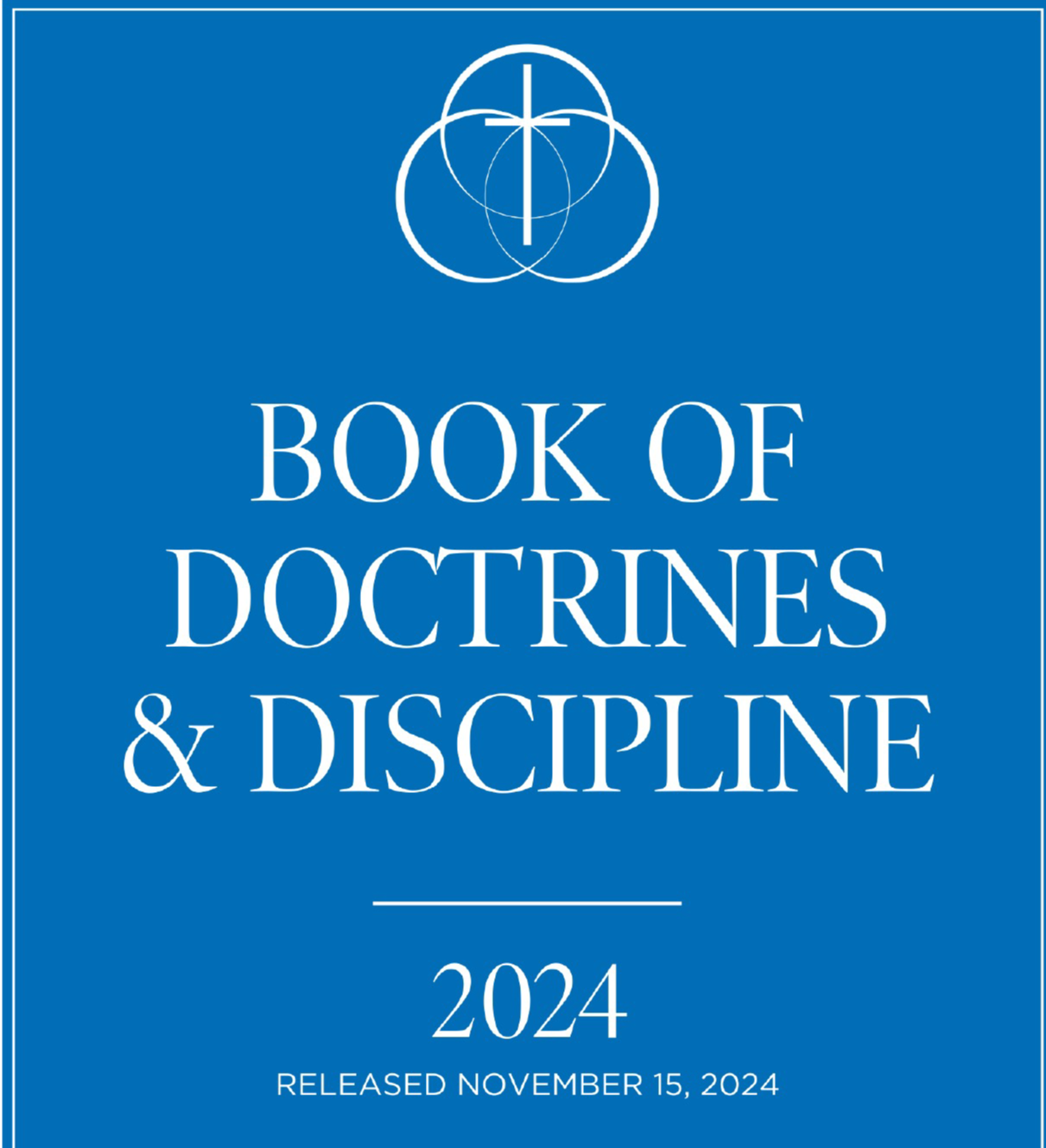 A blue sign that says book of doctrines and discipline