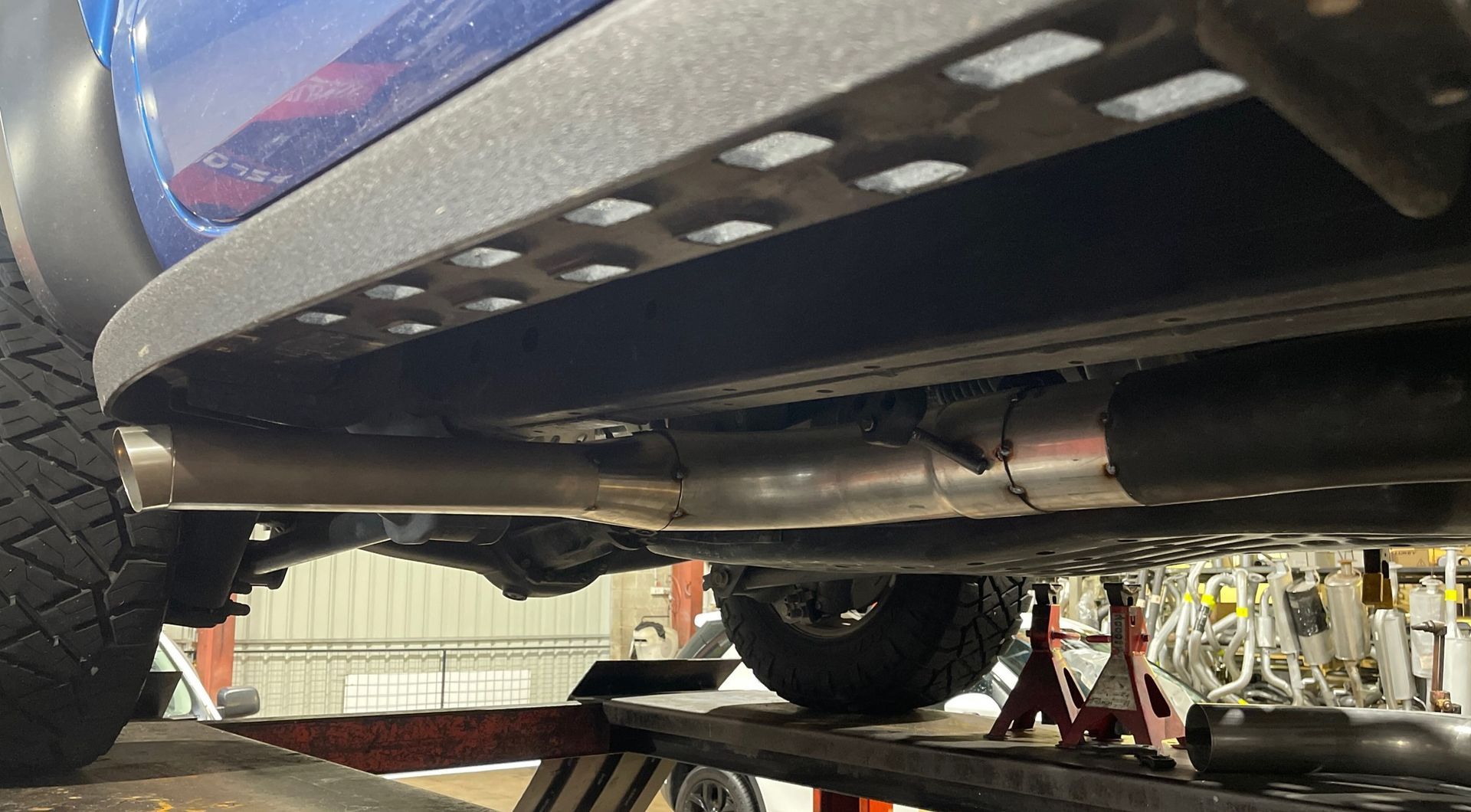 Underside View of a Vehicle With Exhaust — Aitkenvale Exhausts & Towbars Pty Ltd In Aitkenvale, QLD
