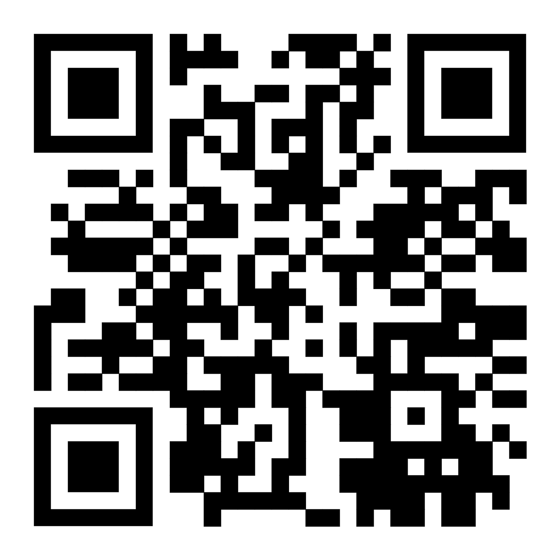 Código QR com um padrão complexo de quadrados pretos e brancos.