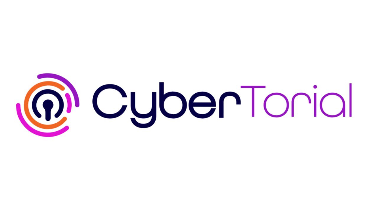 CyberTorial logo with purple and orange circular icon and dark-to-light purple text on a white background
