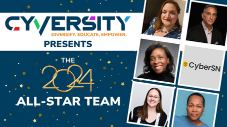 Cyversity “The 24 All-Star Team” promo graphic with headshots on a blue and gold starry background