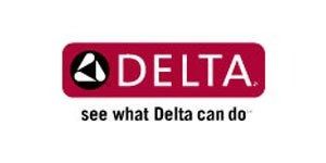 Delta logo with a red rectangle, a triangle icon, and the text
