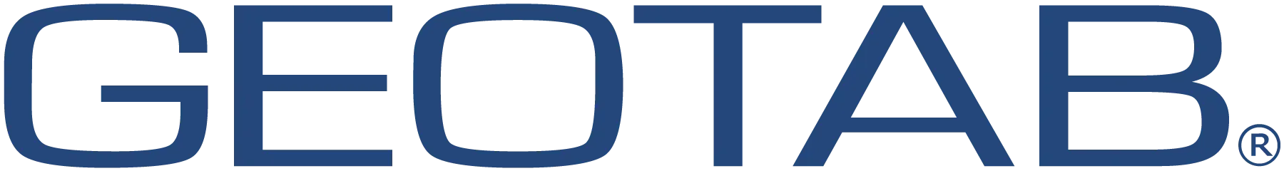 Um logotipo geotab azul em um fundo branco
