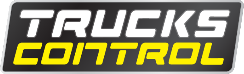 Um logotipo preto e amarelo para controle de caminhões