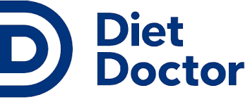Diet Doctor logo with blue stylized D icon and dark blue text on white background