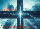 A plus electric logo with a purple lightning bolt