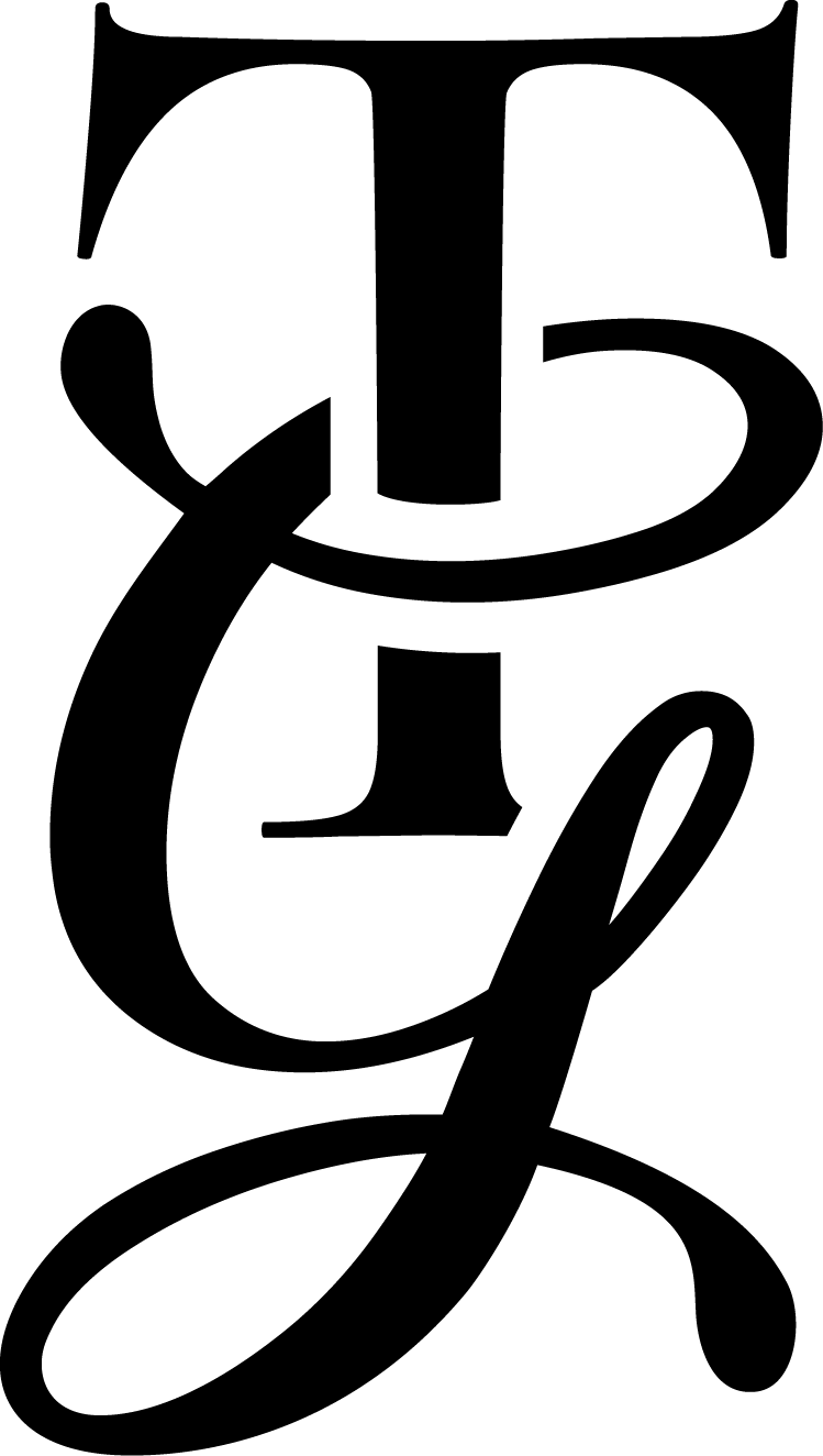 Monogram med bokstavene «T», «G» og «C» i en flytende, sammenflettet skrift.