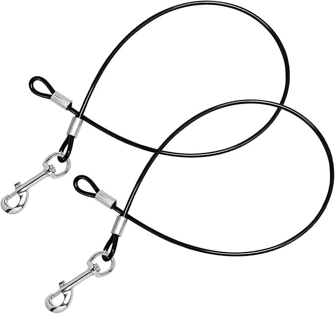 2 Pack Chew Proof Metal Dog Cable Lead