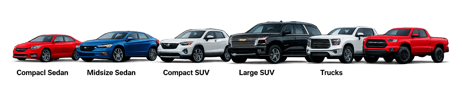 Cars and vehicles we provide roadside assistance for