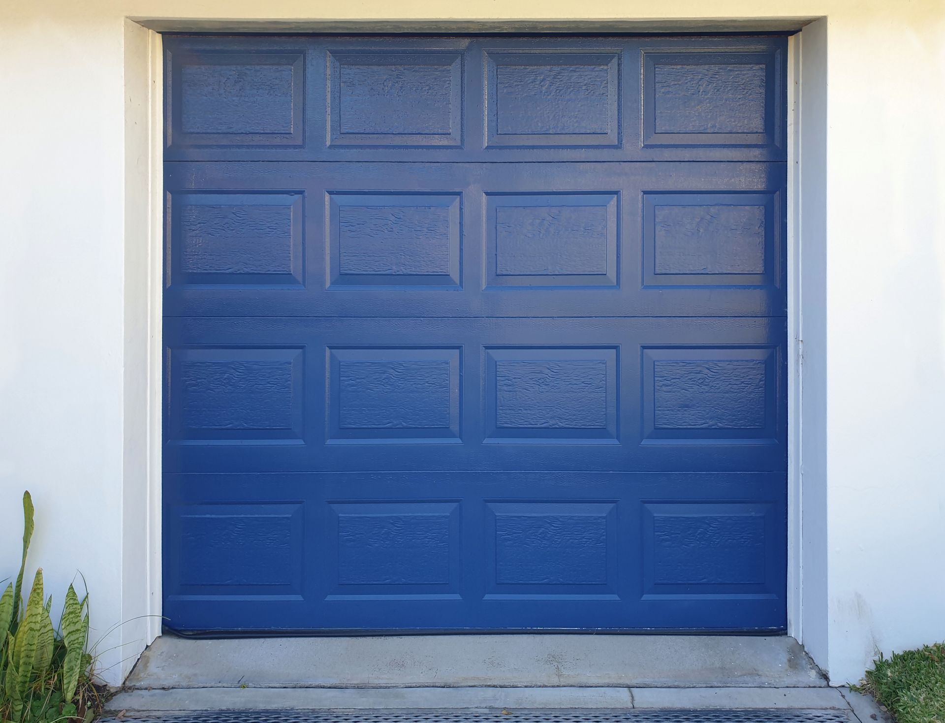 blue garage door