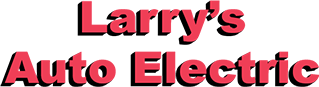 Larry's Auto Electric logo with red text and shadow.