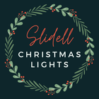 Slidell Christmas Lights logo: wreath with text