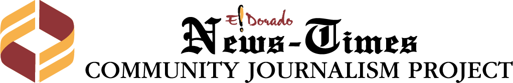 Logo of the News-Times Community Journalism Project. It features a burgundy and yellow geometric design, and the name in a stylized font.