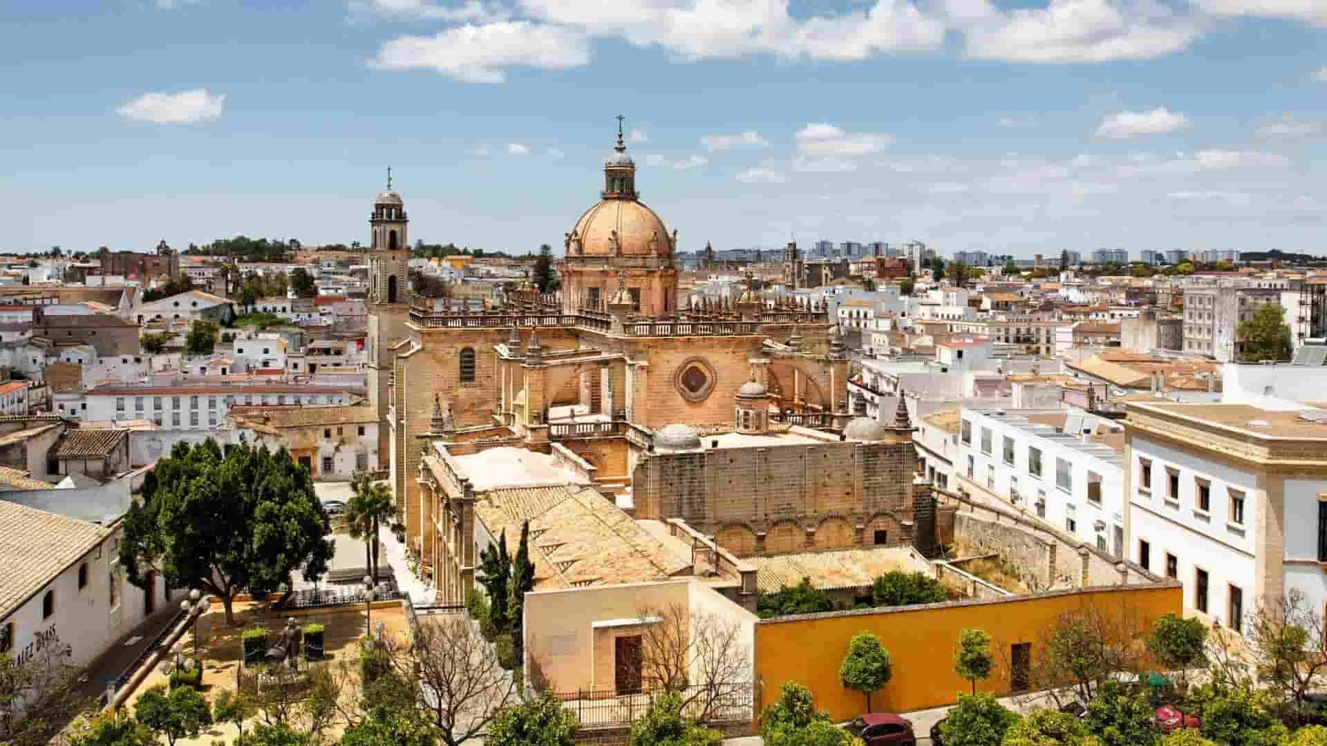 An aerial view of Jerez with a large dome in the middle