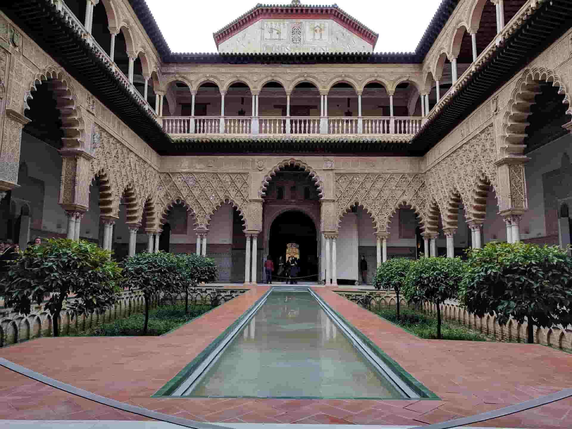 An view of Seville with a Morrish palace