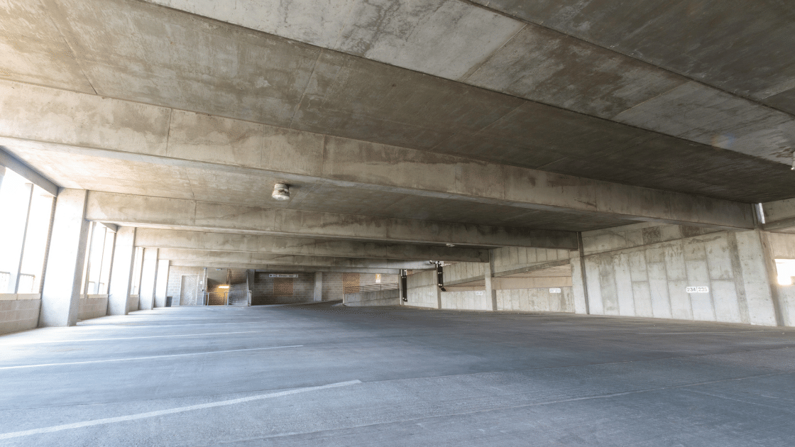 An empty parking area