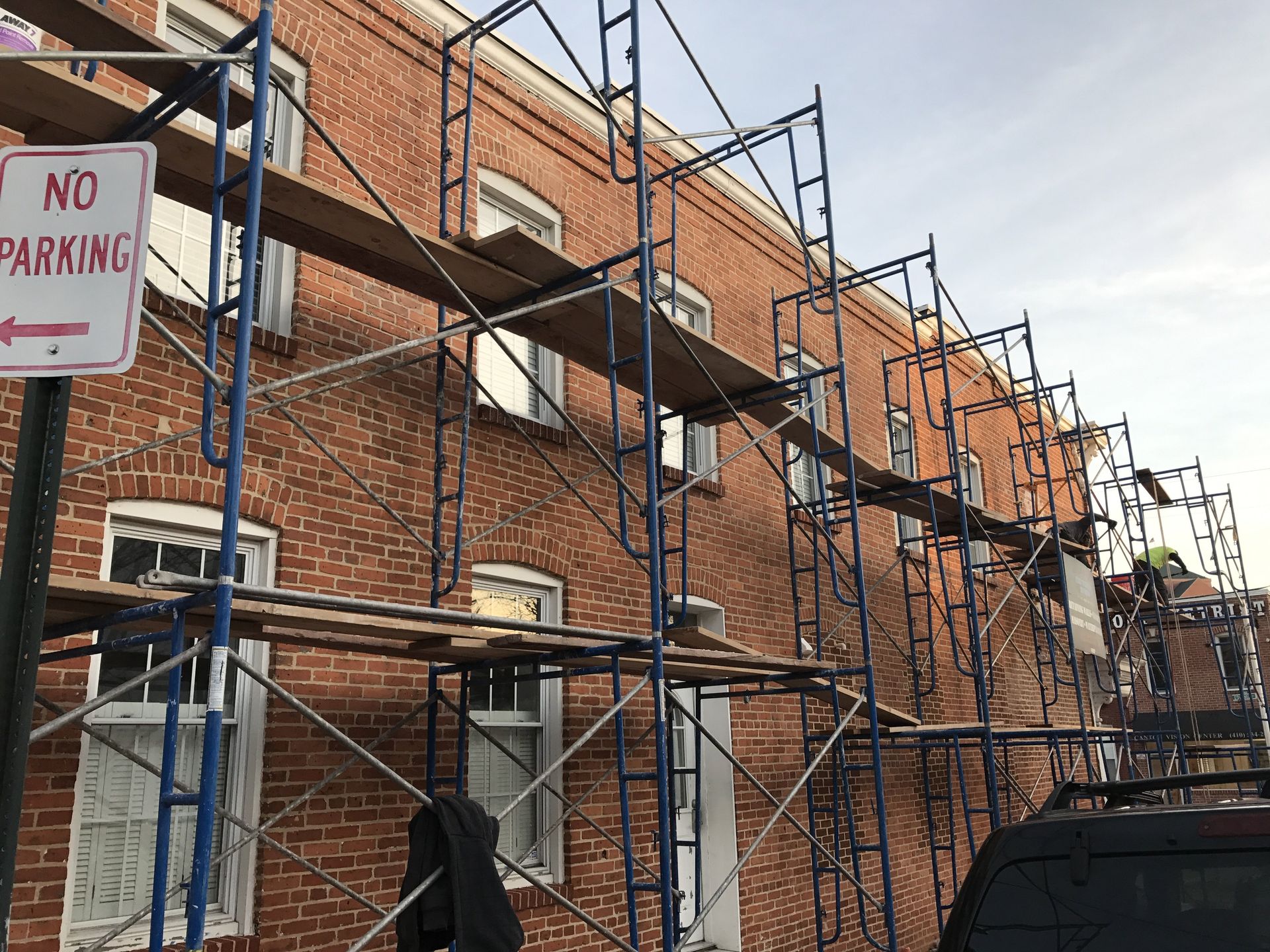 An unfinished construction building