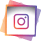 Instagram logo within a colorful square.