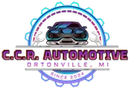 Logo for C.C.R. Automotive in Ortonville, MI, featuring a car, wrenches, and a gear design. Since 2024.